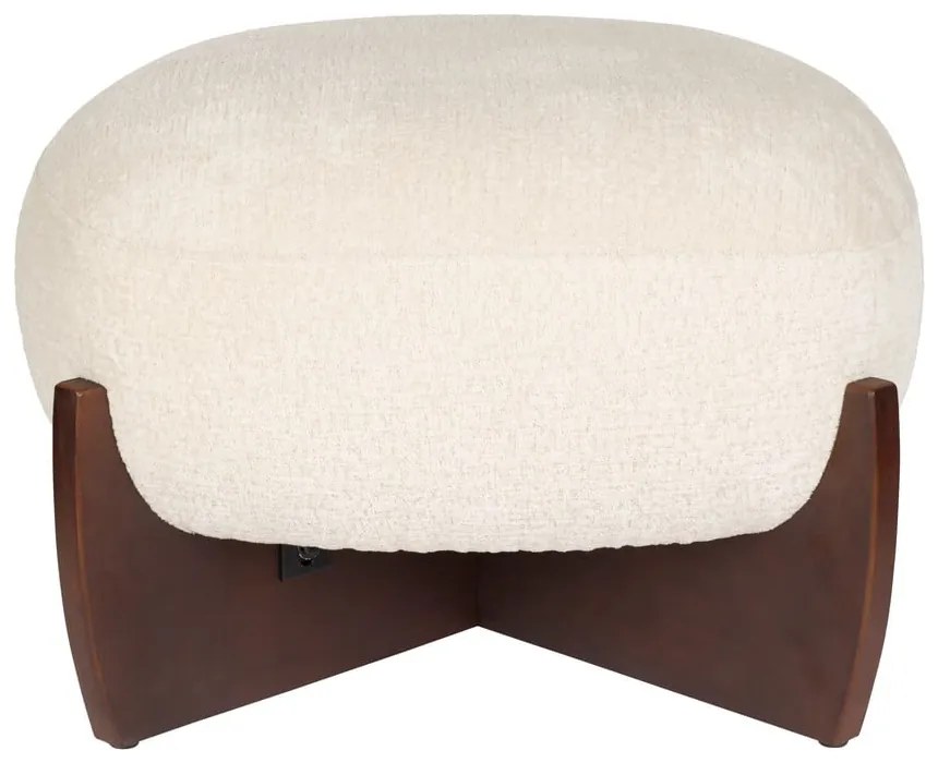 Poggiapiedi beige con rivestimento in bouclé Emilius – Dutchbone