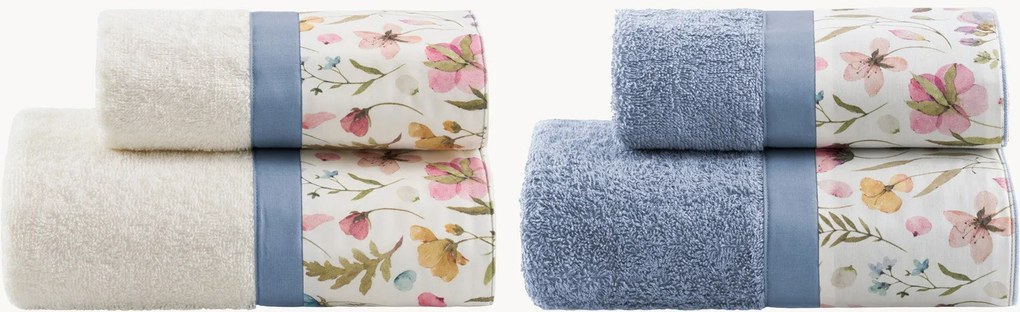 Set di 4 asciugamani in cotone Jane
