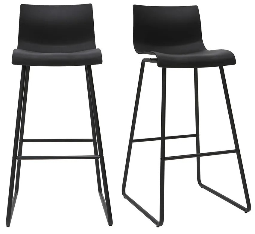 Sgabelli da bar design nero (set di 2) ONA