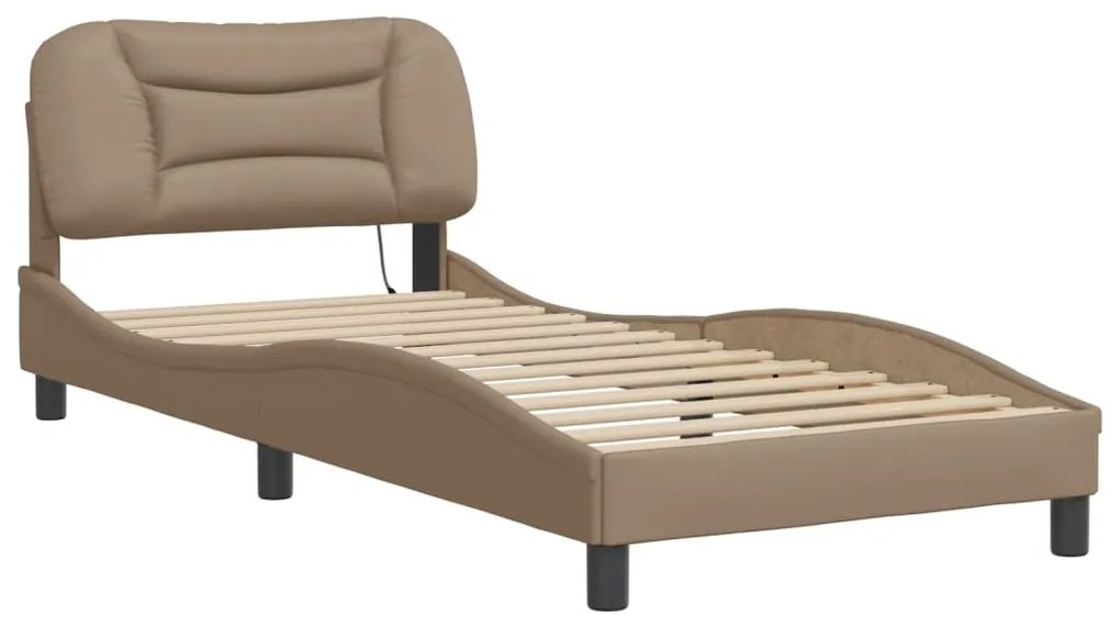 Giroletto con luci led cappuccino 90x190 cm in similpelle
