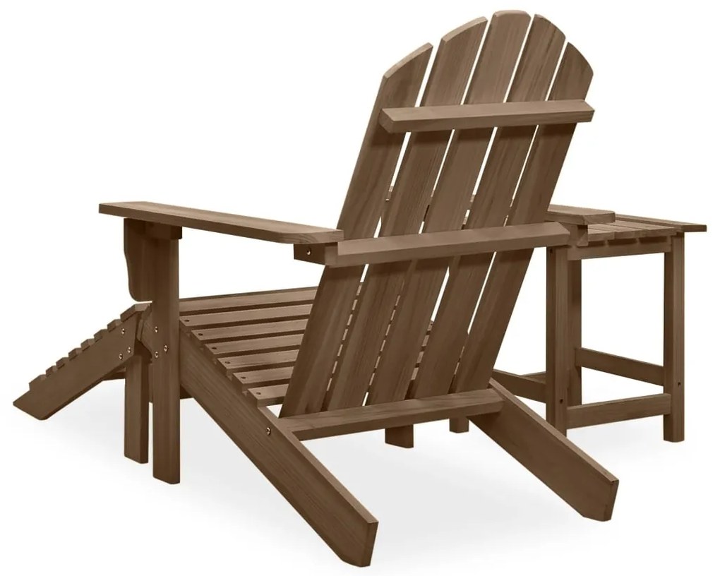 Sedia adirondack con ottomana e tavolo abete massello marrone