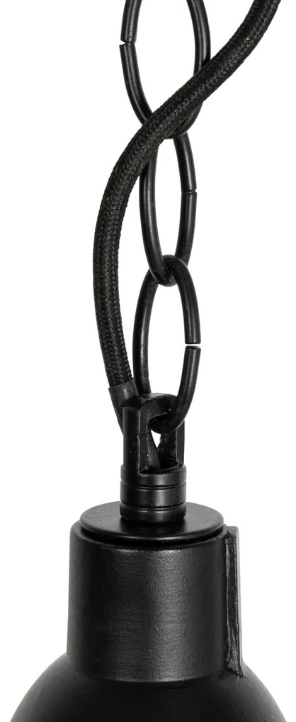 Set di 3 lampade a sospensione industriali nere - Cabin