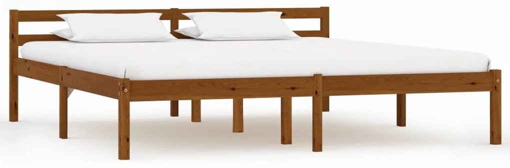 Giroletto Senza Materaso Ambrato İn Legno Di Pino 160x200 Cm /