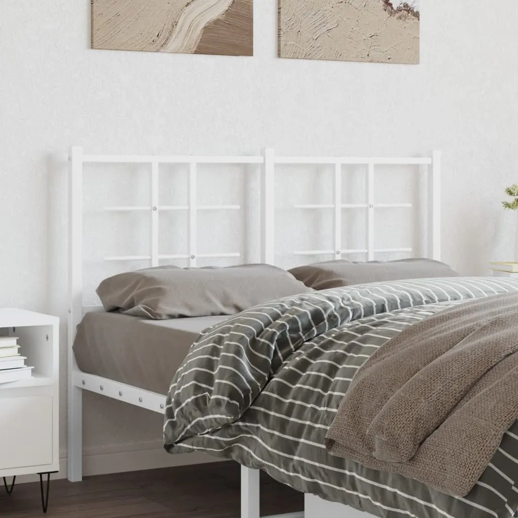 Testiera İn Metallo Bianco 120 Cm /