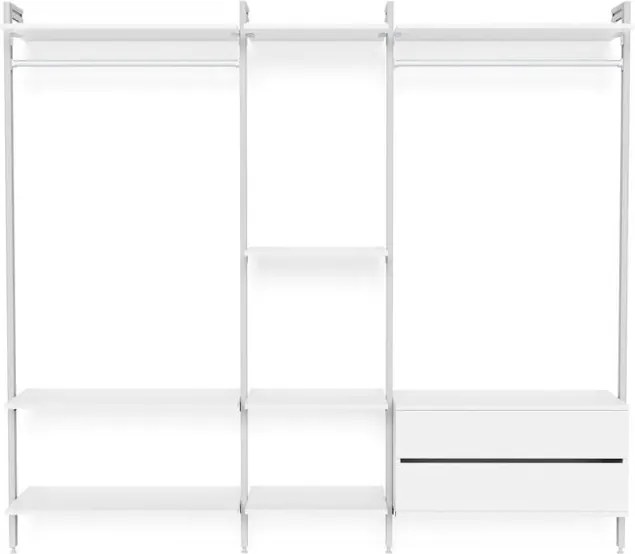 Kit cabina armadio PROJECT KIT GUARDAROBA 245X50CM CLASSIC in alluminio 245 x 220 x 50 cm bianco/anodizzato