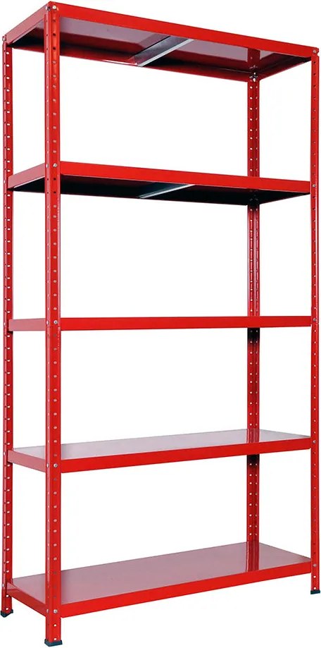 Scaffale in Metallo 5 Ripiani 100x40x187 cm Ettore Rosso...