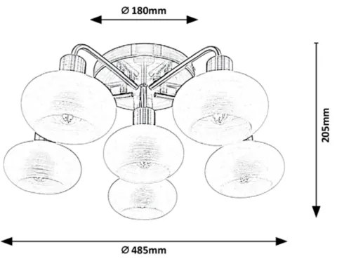Rabalux - Lampadario a plafone 6xE14/40W/230V