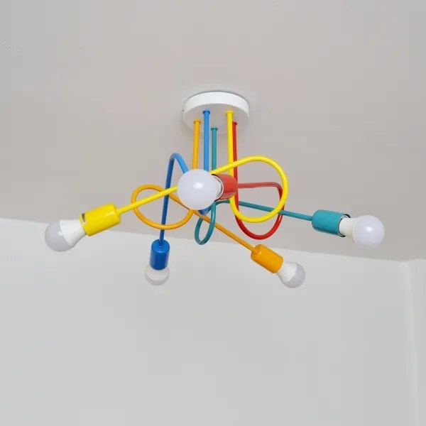 Lampadario LED da soffitto per bambini OXFORD 5xE27/15W/230V