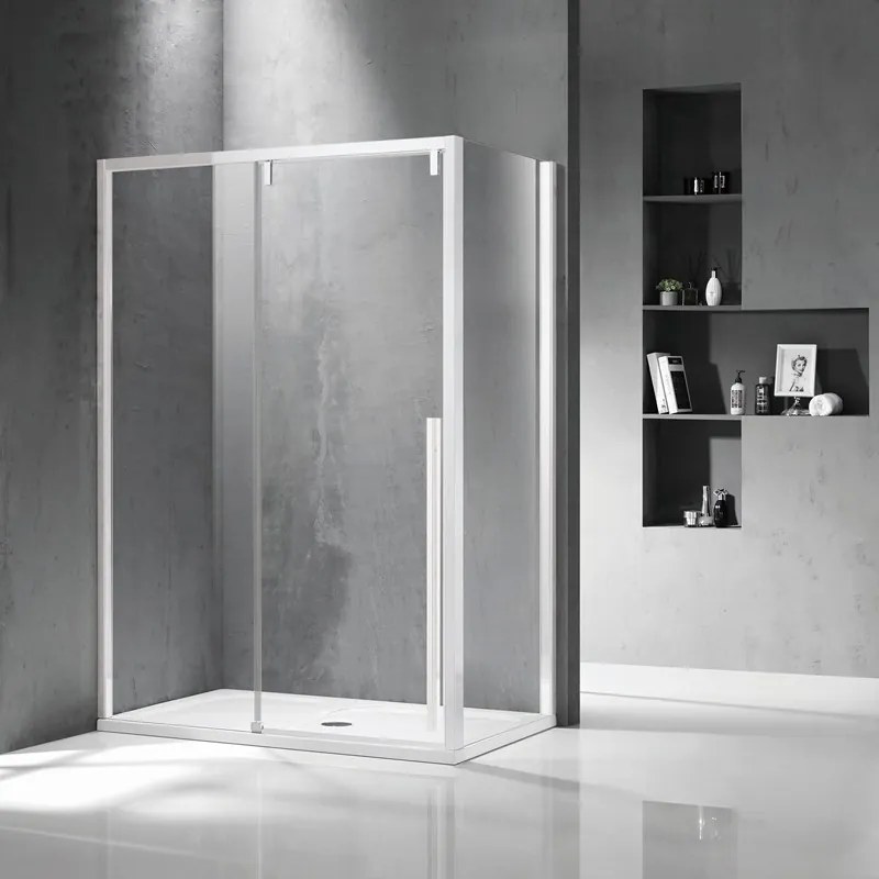 Box doccia 70x120 telaio bianco vetro 8mm | KSA5000B - KAMALU