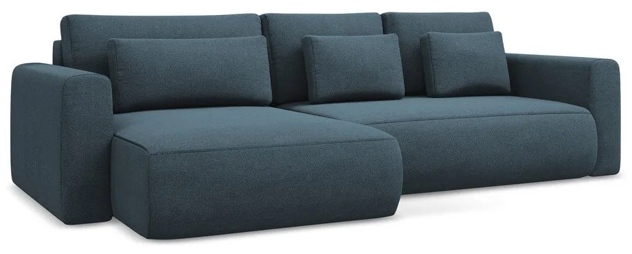 Divano angolare blu allungabile/con contenitore (con penisola a sinistra/con chaise lounge) Kapua – Makamii