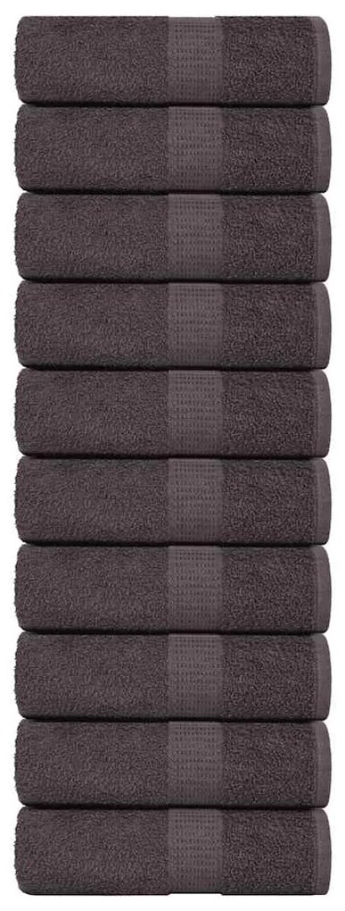 Asciugamani Ospiti 10 Pz Antracite 30x50cm 360 G/m² 100% Cotone /