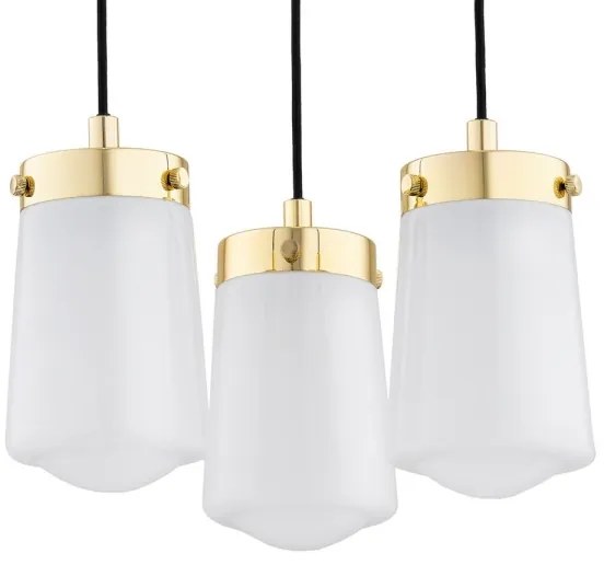 Argon 6164 - Lampadario a sospensione con filo PASADENA 3xE27/15W/230V oro/bianco