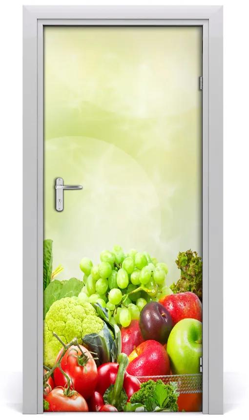 Adesivo per porta interna Verdure e frutta 75x205 cm
