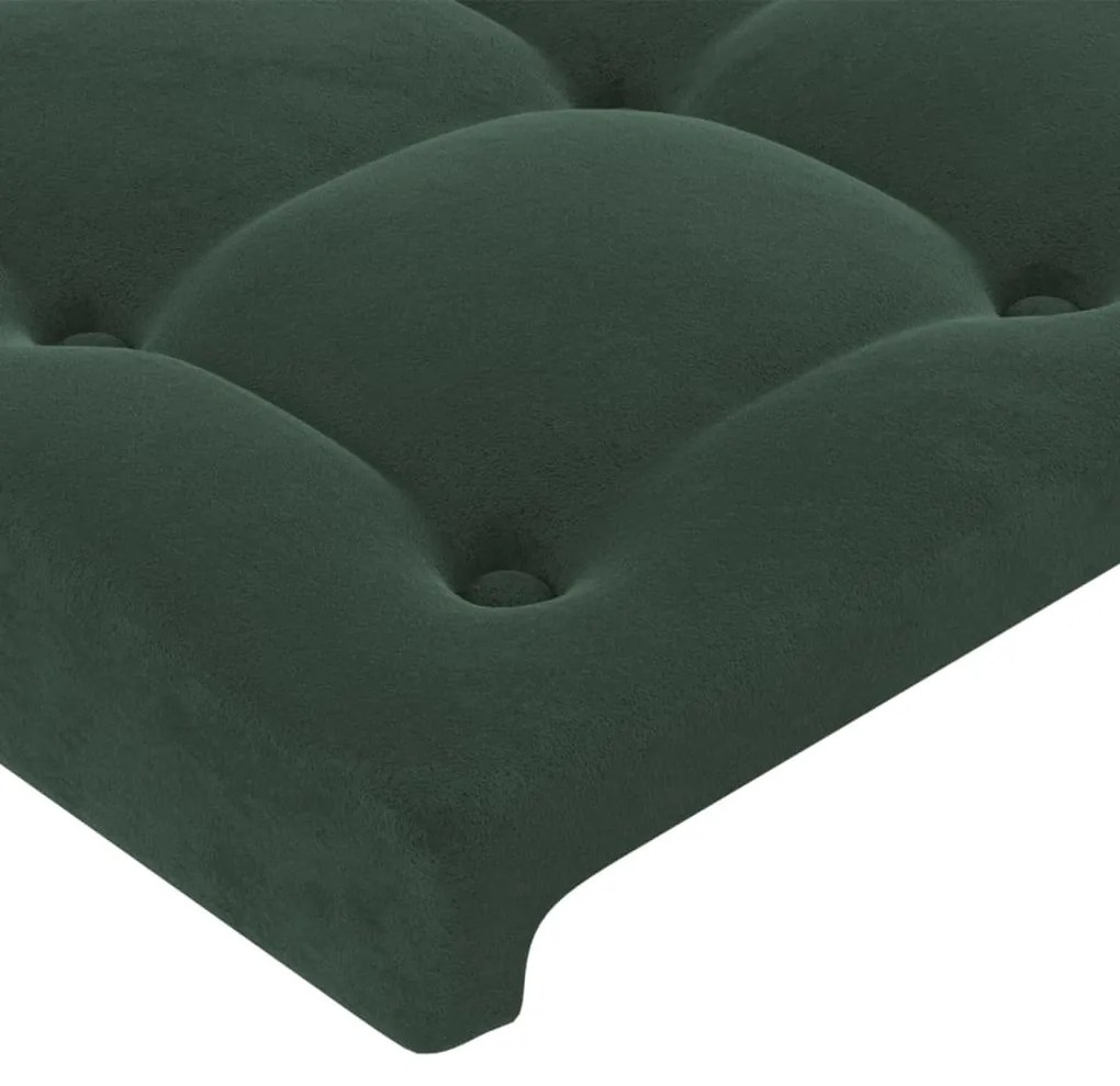 Testiera verde scuro 80x5x78/88 cm in velluto