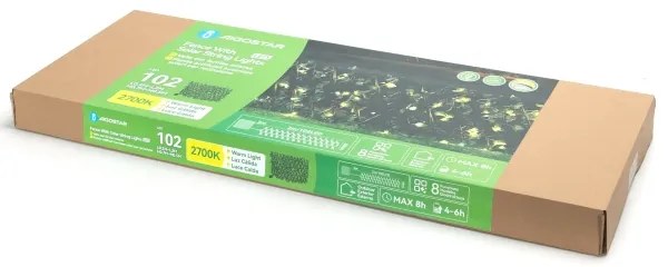Aigostar - Catena LED solare 102xLED/2x0,7m IP65 bianco caldo ivy