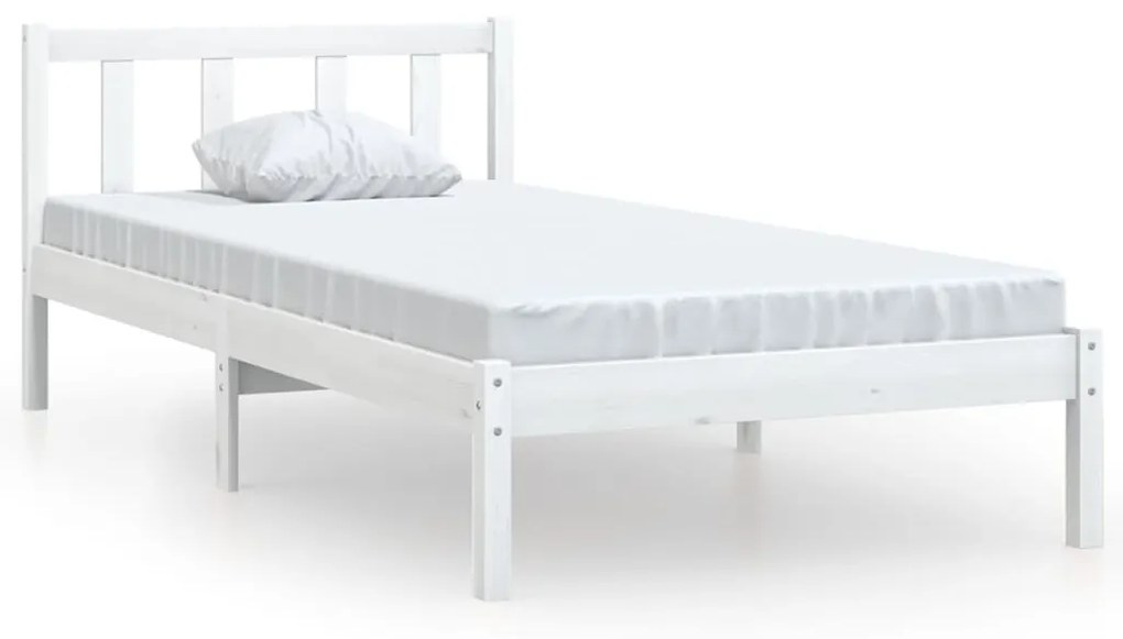 Giroletto bianco in legno massello di pino 90x200 cm