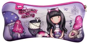Astuccio Scuola Gorjuss Cheshire cat Viola (22 x 11.3 x 1 cm)