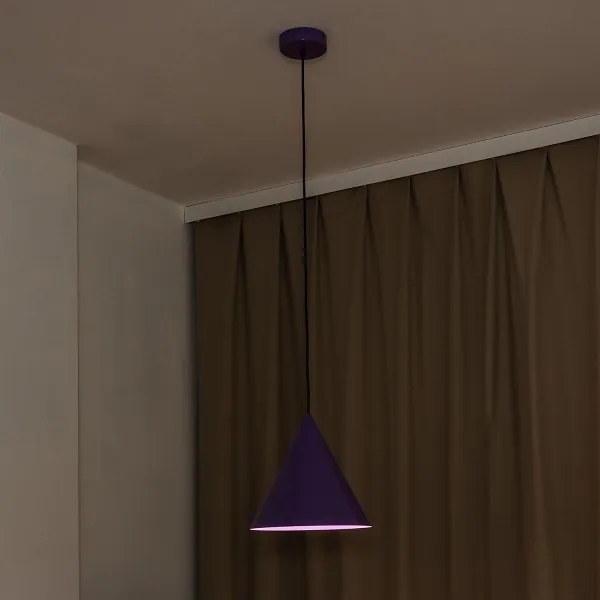 Lampadario a sospensione con cavo ETNA II 1xE27/15W/230V Ø 25 cm, viola