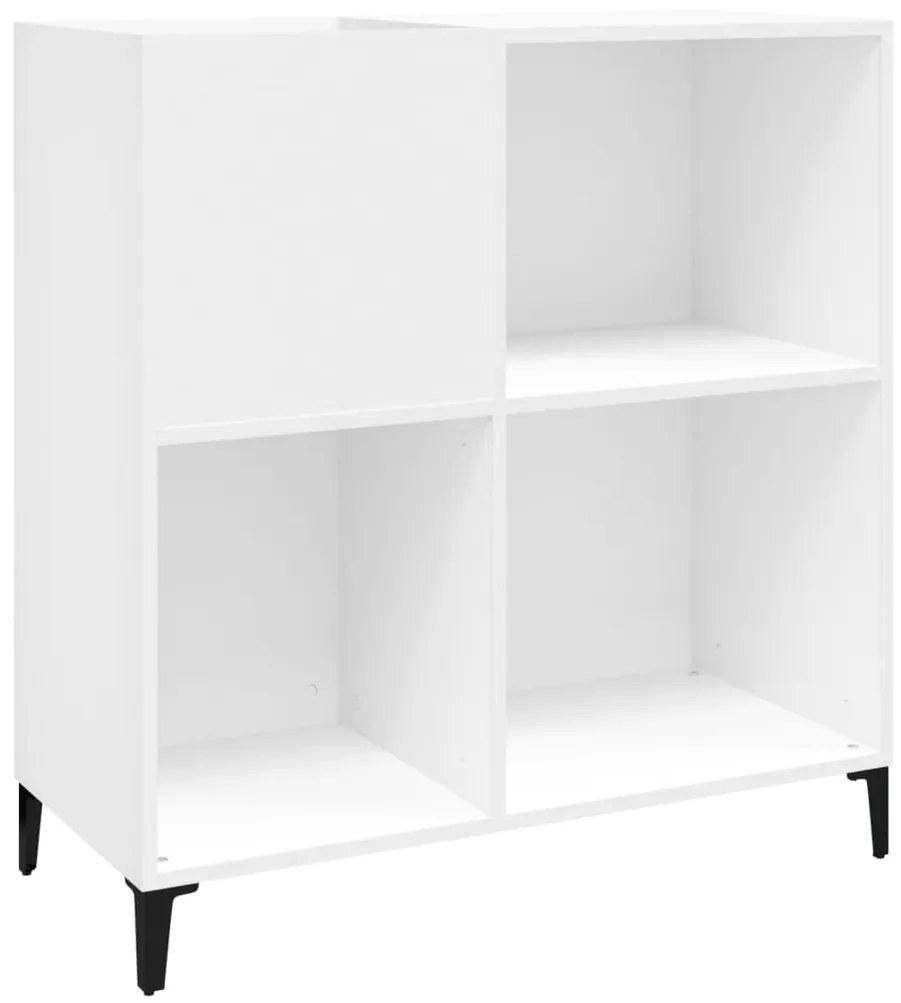 Mobile porta dischi bianco 84,5x38x89 cm in legno multistrato