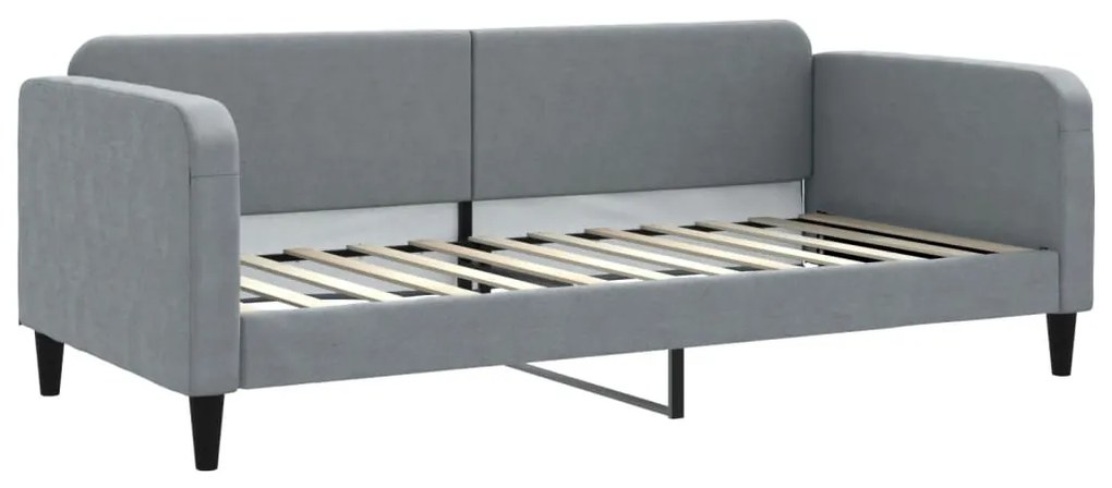 Letto da giorno grigio chiaro 90x200 cm in tessuto