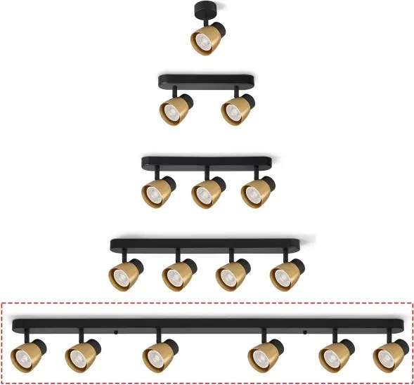 Brilagi - Plafoniera NUGGET 6xGU10/30W/230V nero/oro