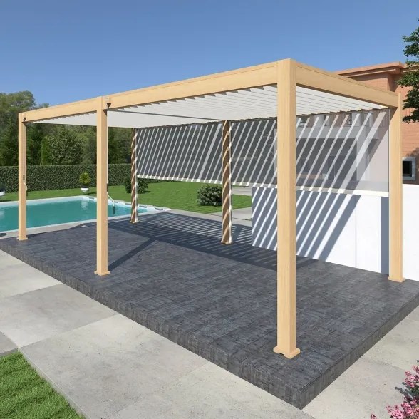 Pergola bioclimatica Ombréa autoportante 3x6M in alluminio