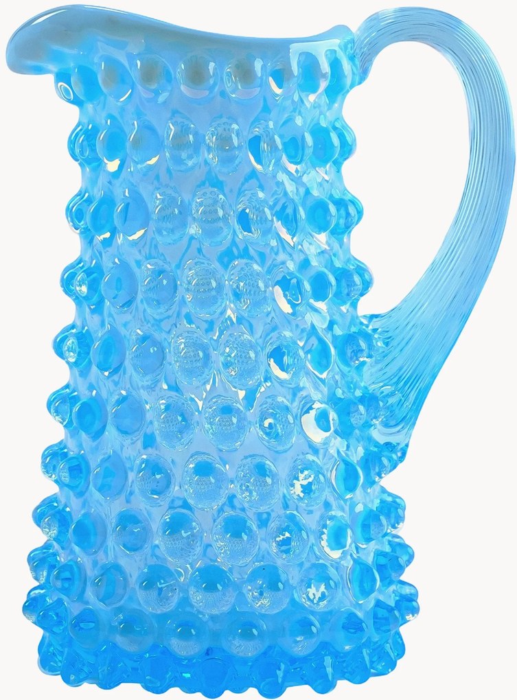 Brocca da latte in vetro soffiato Opaline Eiffel Hobnail