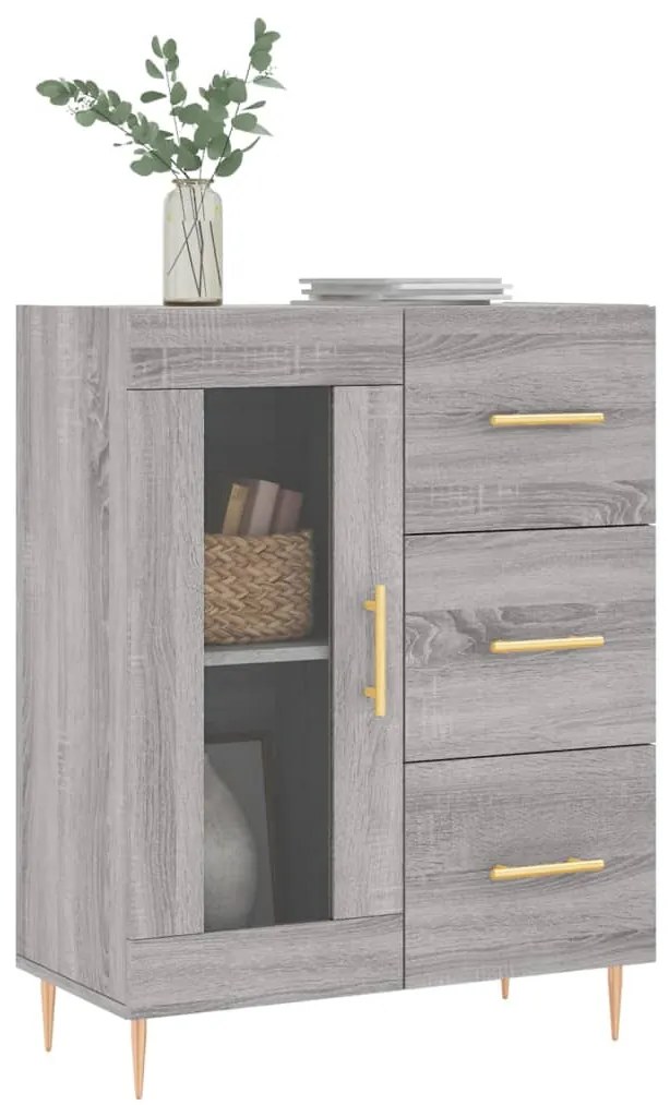 Credenza grigio sonoma 69,5x34x90 cm in legno multistrato