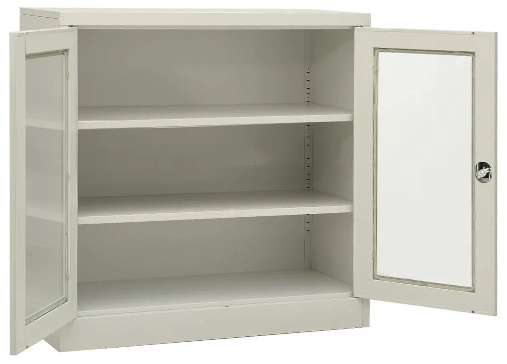 Armadio per ufficio grigio chiaro 90x40x90 cm in acciaio