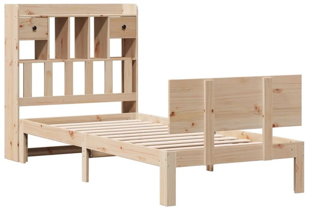 Letto libreria senza materasso 90x200 cm legno massello pino