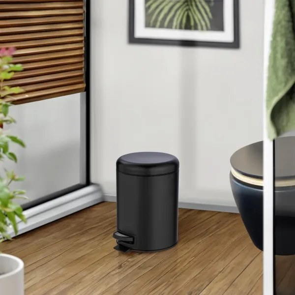 WENKO 24681100 - Cestino LEMAN 21x24 cm nero