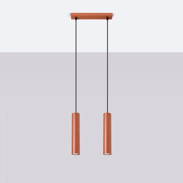 Sollux SL.1490 - Lampadario a sospensione con filo LAGOS 2xGU10/10W/230V rosso