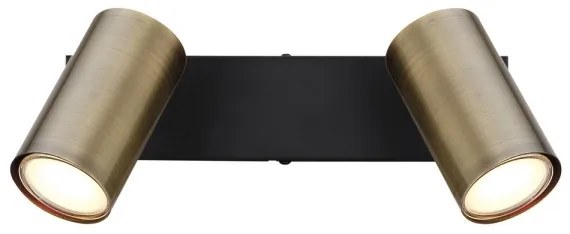 Globo 57911-2M - Faretto ROBBY 2xGU10/35W/230V nero/ottone