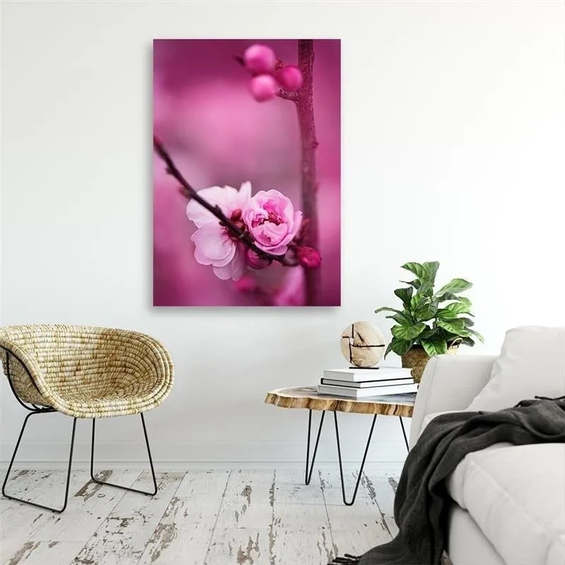 Quadro su tela, Fiore di mela rosa  Dimensioni 40x60