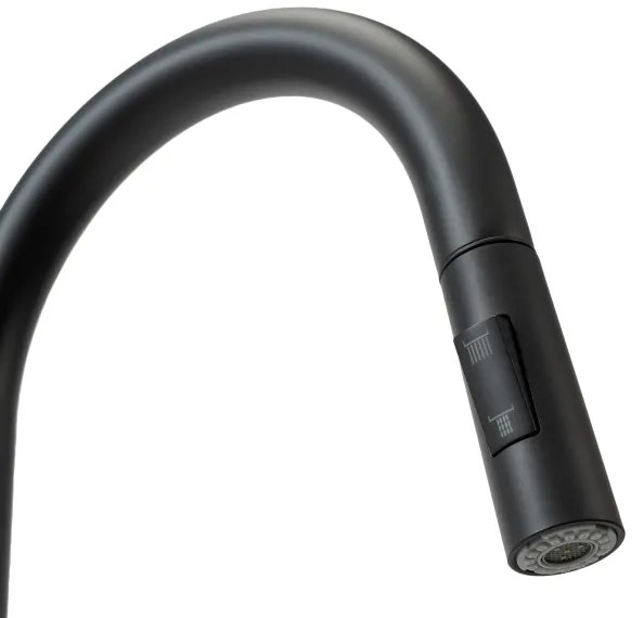 REA-B9147 - Miscelatore per lavello con doccetta estraibile FRESH 39,5 cm, nero opaco