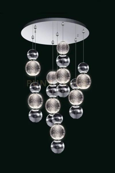 Sospensione brillante, cromo, led 40 watt, 3000 k , 4680 lumen, ø 5...