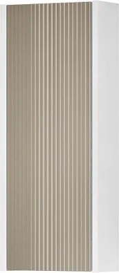 Pensile bagno Niwa cannettato laccato opaco bianco con vetro sabbia, 1 antaP 17 x L 30 x H 78.5 cm