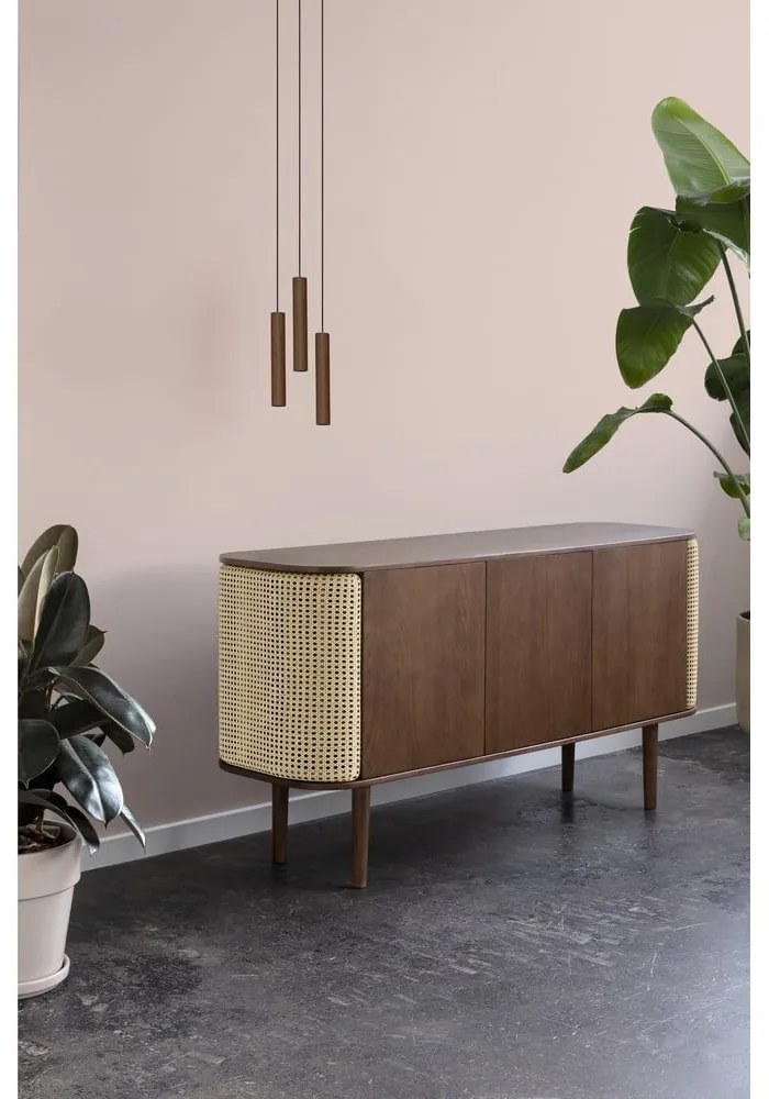 Cassettiera bassa marrone-beige in rovere 150x75 cm Treasures - UMAGE