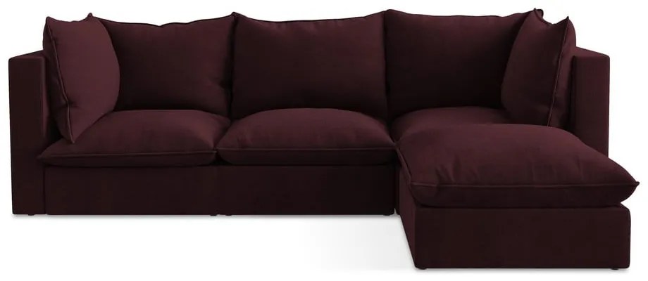 Divano angolare burgundy (con penisola a destra/con chaise lounge) Manao – Makamii