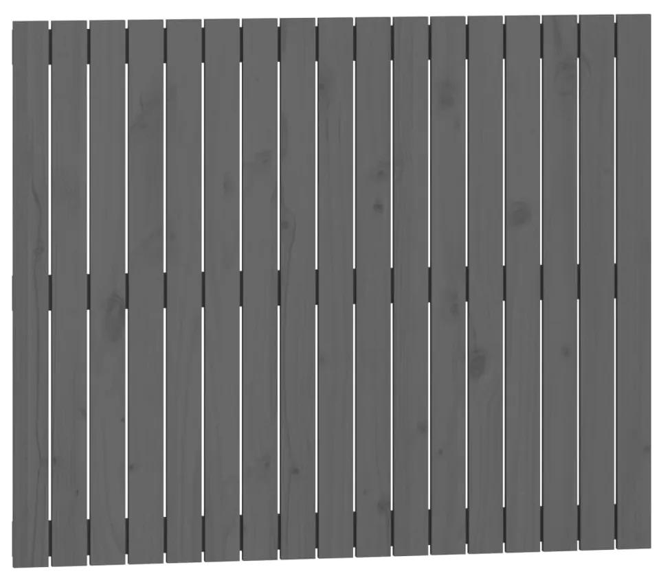 Testiera da parete grigia 108x3x90 cm in legno massello di pino