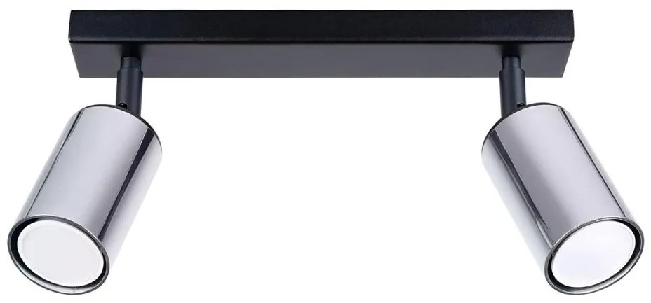 Sollux SL.1367 - Faretto WINX 2xGU10/10W/230V nero/cromo