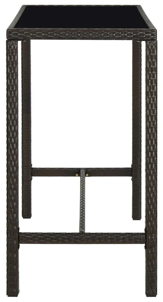 Set da bar da giardino 7 pz con cuscini in polyrattan marrone