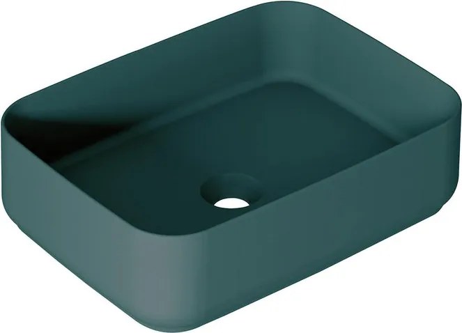 Lavabo da appoggio Kyoto rettangolare in ceramica L 50 x H 12 x P 36 cm verde
