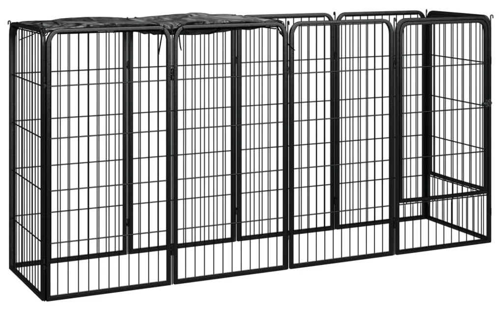 Box Cani 10 Pannelli Nero 50x100 Cm Acciaio Verniciato Polvere /
