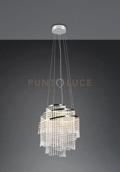 Pomp sospensione grande led  38w 5500lm, 2700 - 6500k metallo croma...