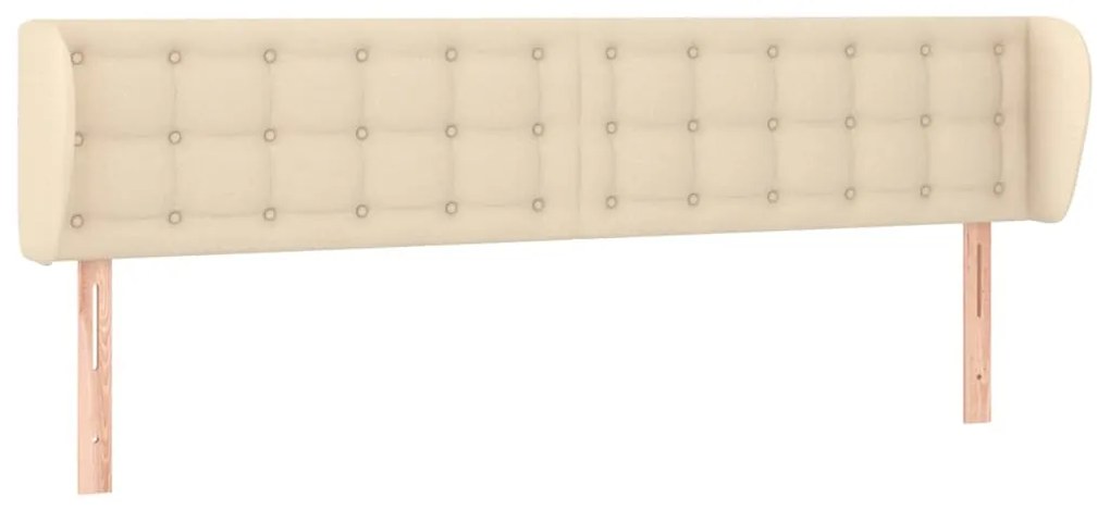 Testiera ad orecchio crema 183x23x78/88 cm in tessuto