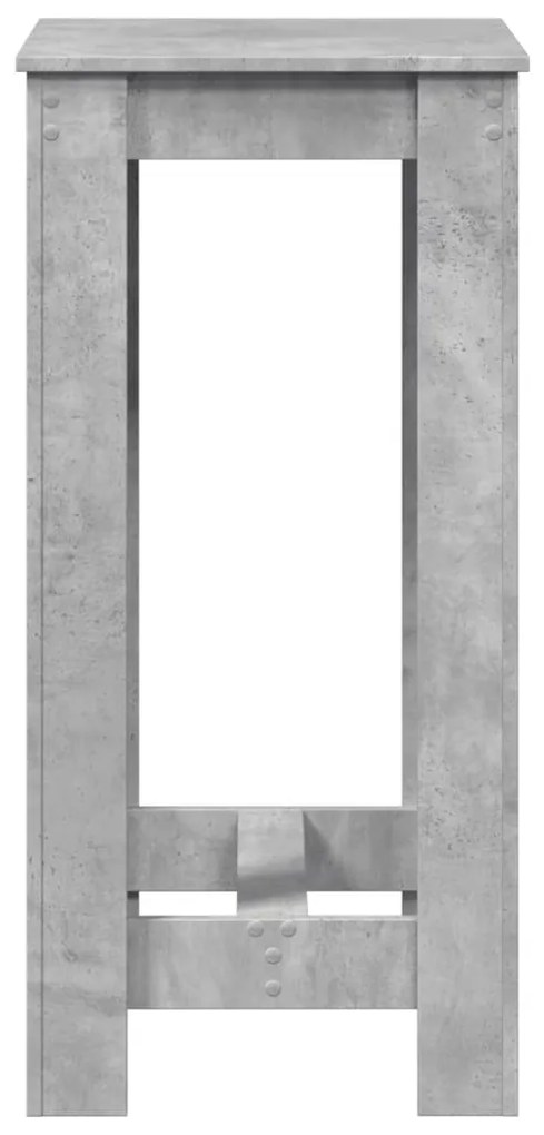 Tavolo da bar grigio cemento 51x50x103,5cm in legno multistrato