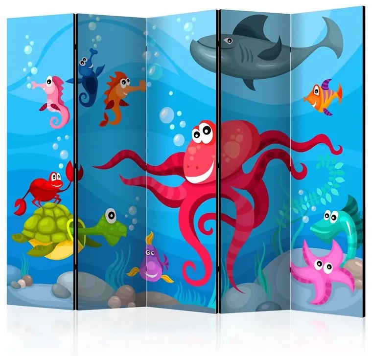 Paravento  Octopus and shark II [Room Dividers]  Colore ---, Dimensioni e Misure 225x172