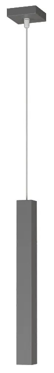 Sospensione Moderna Square Tube Metallo Grigio Antracite 1 Luce Gu10