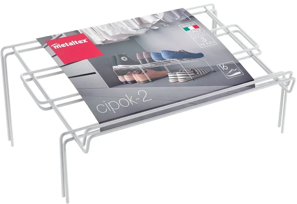 Set di 2 portascarpe in acciaio inox bianco Cipok - Metaltex